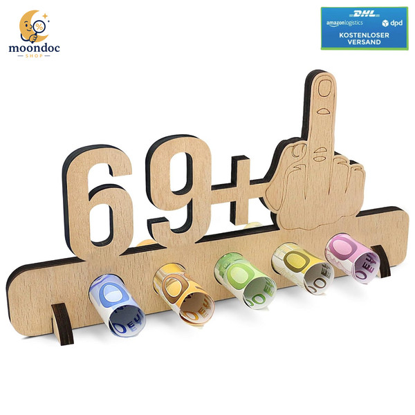 Geldgeschenk 70. Geburtstag Witzig Holz Deko Schild GäStebuch Geschenk JubiläUm-image
