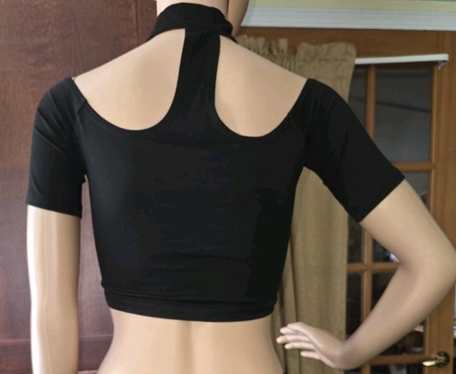 Too Fast Clothing Witchy Cat Crop Top W/Attached Choker Size Small New With Tags - Picture 2 of 2
