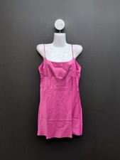 Victoria Secret Glazed Satin Dew Drop Heart Women's Slip Dress Large New Peony