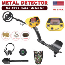 LCD Metal Detector Kit Gold Finder Waterproof Coil w/Headphone Shovel Backpack