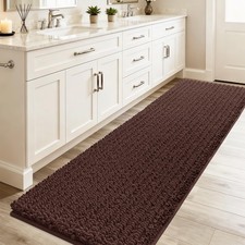 ACCUMTEK Extra Long Upgrade Luxury Brown Bathroom Rug Mat 70"x24" Ultra Soft Thi