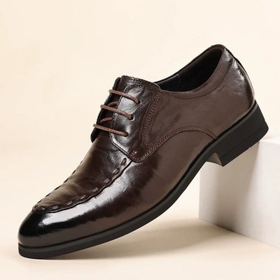  Men's Business Dress Shoes Genuine Leather Breathable Outsole Oxford Shoes