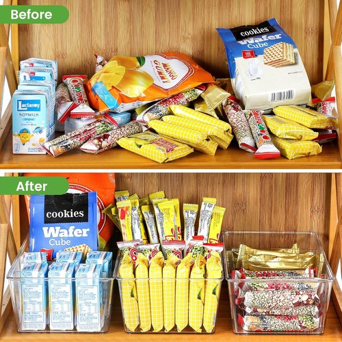 Pantry Organizer, 5 Pack Clear Organizer Bins with Removable 5PCS, - Picture 6 of 7