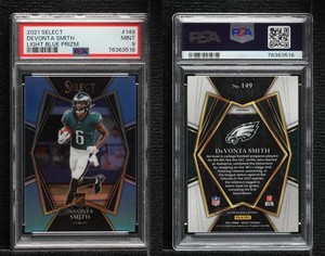 2021 Select Premier Level Light Blue Prizm /99 Devonta Smith PSA 9 Rookie RC