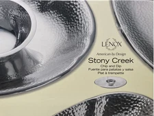 New in Box - LENOX Stony Creek Chip And Dip Polished Aluminum Great for Holidays