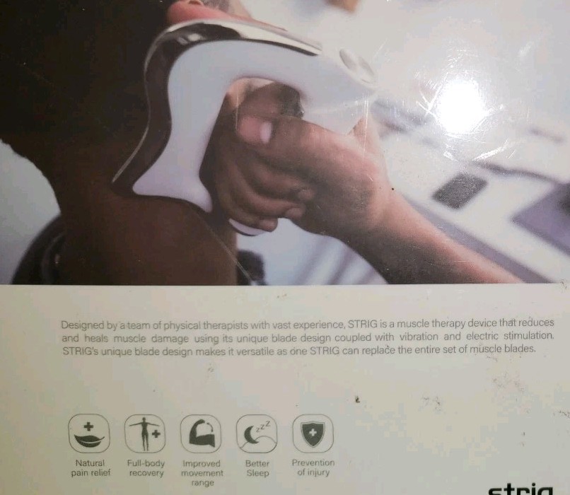 NEW STRIG Full Body Glide Action Bio Blade Self-Massage Therapy Device White