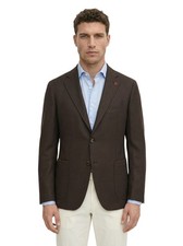 5725 ISAIA NAPOLI "Capri" Brown Jacket Sport Coat Hopsack Wool 46 US / 56 EU 8R