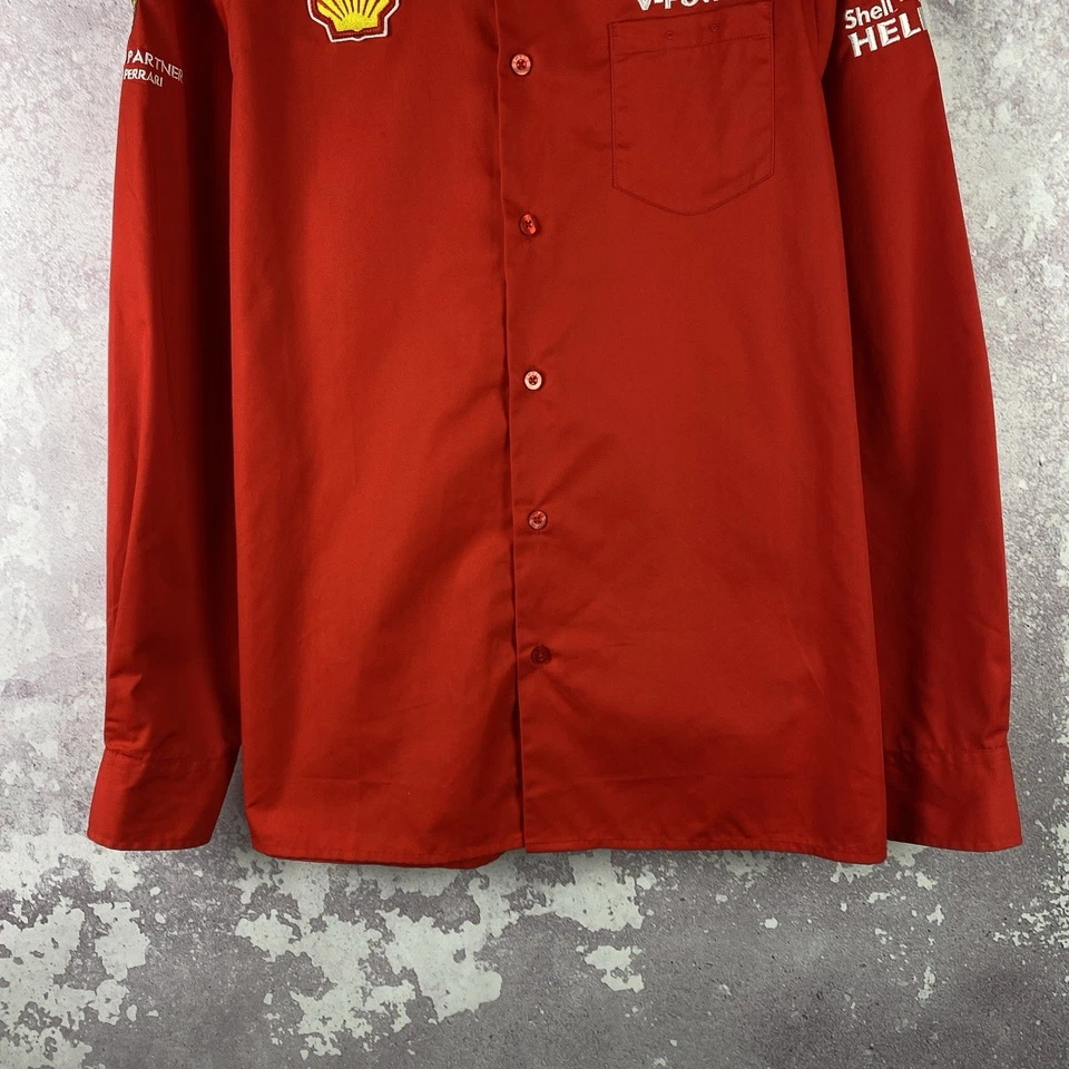 Vintage Ferrari Button Up Shirt Jacket Racing Formula F1 Shell Long Sleeve Cars - Image 3 of 4