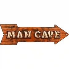 Man Cave Dummy Decorative Bulb Letters Novelty Metal Arrow Sign