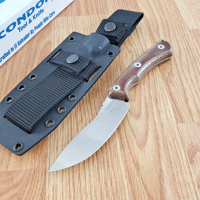 Condor XERO Stinger Fixed Knife 4.2'' Sandvik 14C28N Steel Blade Micarta Handle
