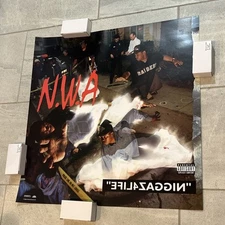 NWA N.W.A. PROMO POSTER 2003 24x24 NIGGAZ4LIFE Album NEVER HUNG - DRE CUBE EAZYE