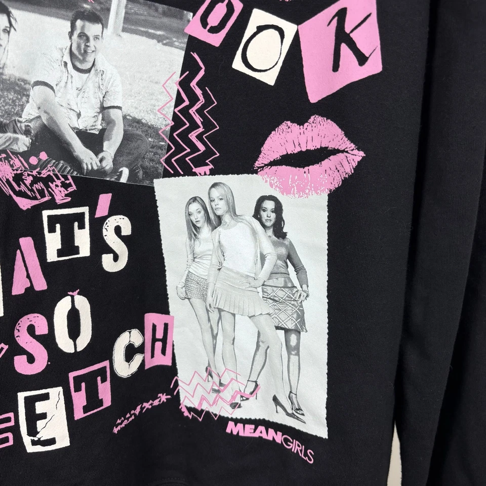 Sudadera Mean Girls Burn Book Fetch Gráfica Junior Talla Grande Negra y Rosa Foto 4 de 4