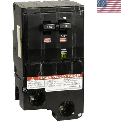 150 Amp Mini Circuit Breaker - 2 Pole, 120/240V AC with Visual Trip Indicator