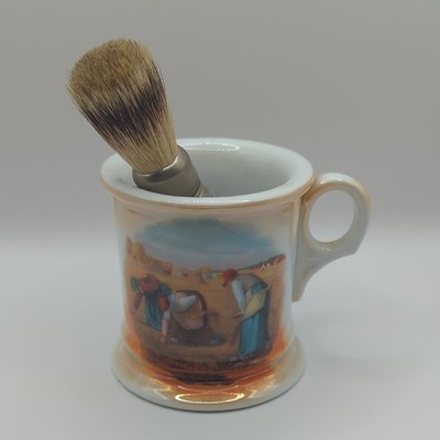 Better Brushes Sterilized M.K. USA Badger Hair Brush & 3 in Ceramic Shaving Mug