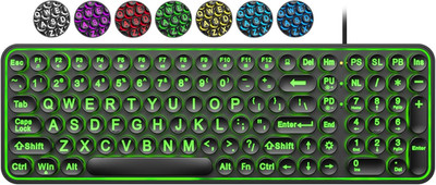 Large Print Backlit Keyboard,Usb Wired Lighted Computer Keyboard with 7-Color Ba