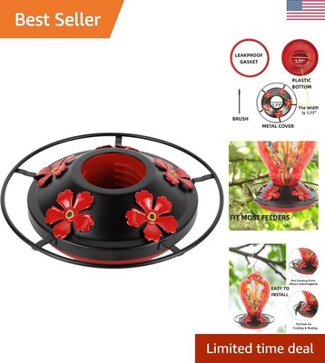 Durable Hummingbird Feeder Replacement Base - Rust-Proof with Floral Design