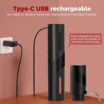 Electric Wine Opener Quick Automatic Electric Bottle Opener Wine Aerator Set