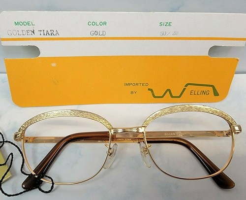 Vintage GESTELL FRANKREICH WELLING Bügel Brille Brillengestell Gold 50/20 - Bild 3 von 7