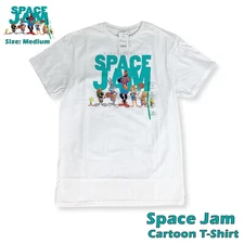 Men's Looney Tunes Space Jam Short Sleeve Graphic T-Shirt - White (Medium)