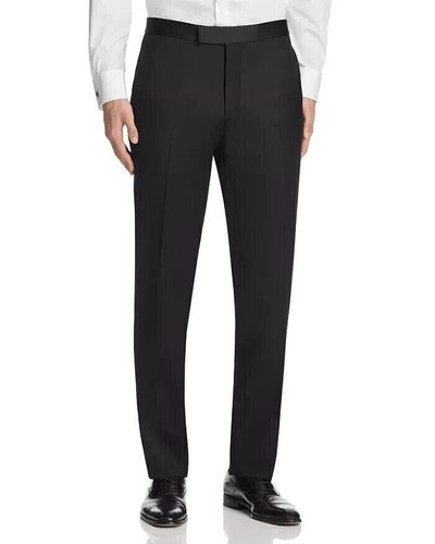 Pantalones de esmoquin TED BAKER Josh 100 % lana, negro liso, talla 37 R