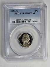 1982-S Proof Jefferson Nickel PCGS PR-69 DCAM