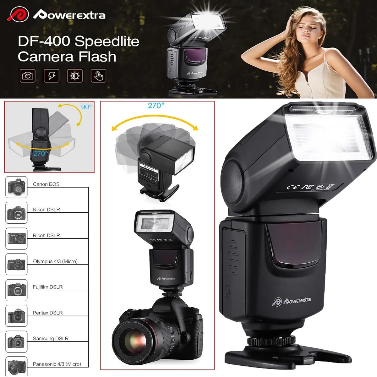 Canon Eos M200 Altura Photo Camera Flash Speedlite AP-305C For