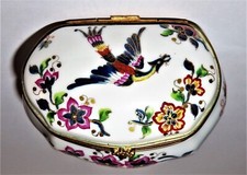 LIMOGES BOX- LE TALLEC -VINTAGE CASKET- BAYEUX - BIRD & FLOWERS & BUTTERFLY 1967