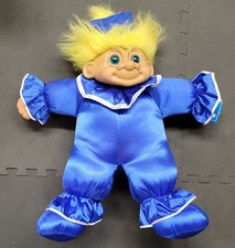 Russ XL Jumbo 24" Troll Doll Yellow Hair Blue Silky Outfit. RARE