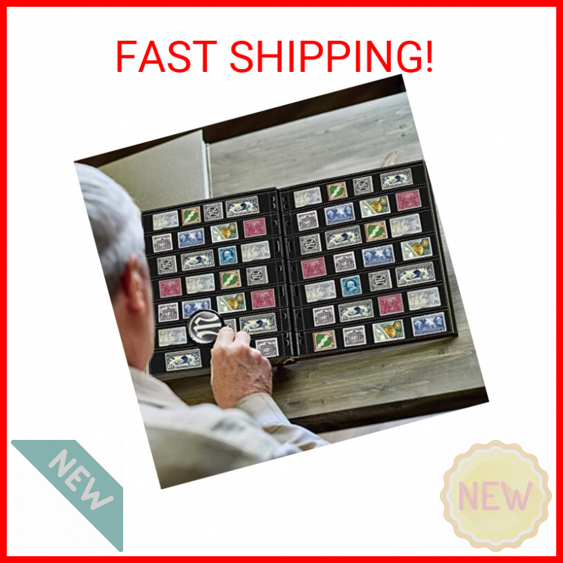6 Manilla Stamp Stock Pages Sheets - 4 Slots, 3 Binder Holes, Front