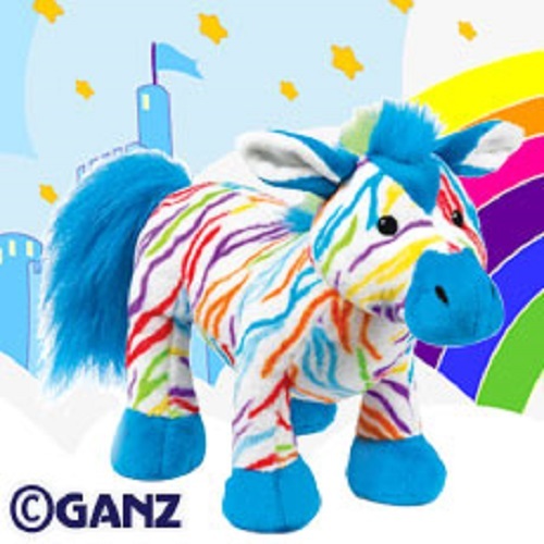Webkinz Rainbow Zebra HM486 NEW with attached UNUSED code FREE Shipping!!! for sale online