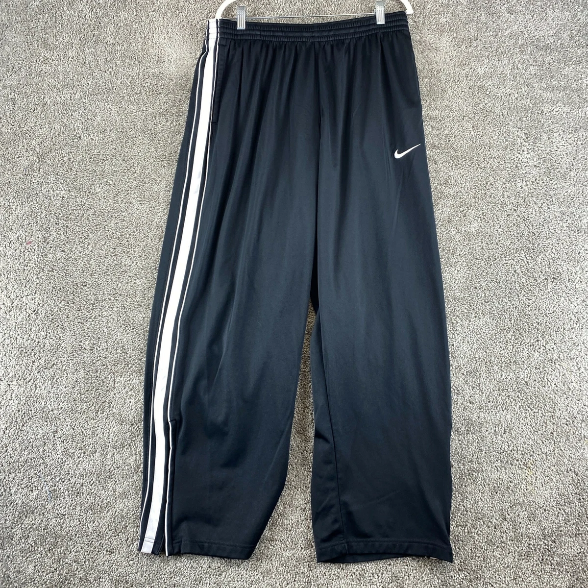 Nike Swoosh Pull On Sweatpants Mens XL Black Straight Leg Side Stripe  Activewear