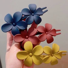 Women Girl Flower Large Duckbill Clip Hair Claw Clamp Ponytail Hairpin