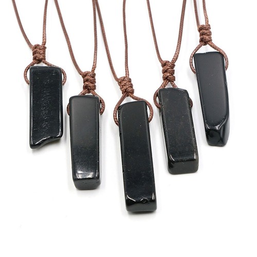 1 Pc Gift Natural Stone Anemousite Agate Lapis Lazuli Necklace Obsidian Pendant - Picture 24 of 28