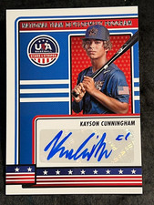 2023 Panini USA Baseball Stars & Stripes BLUE AUTO Kayson Cunningham, ITEM 1