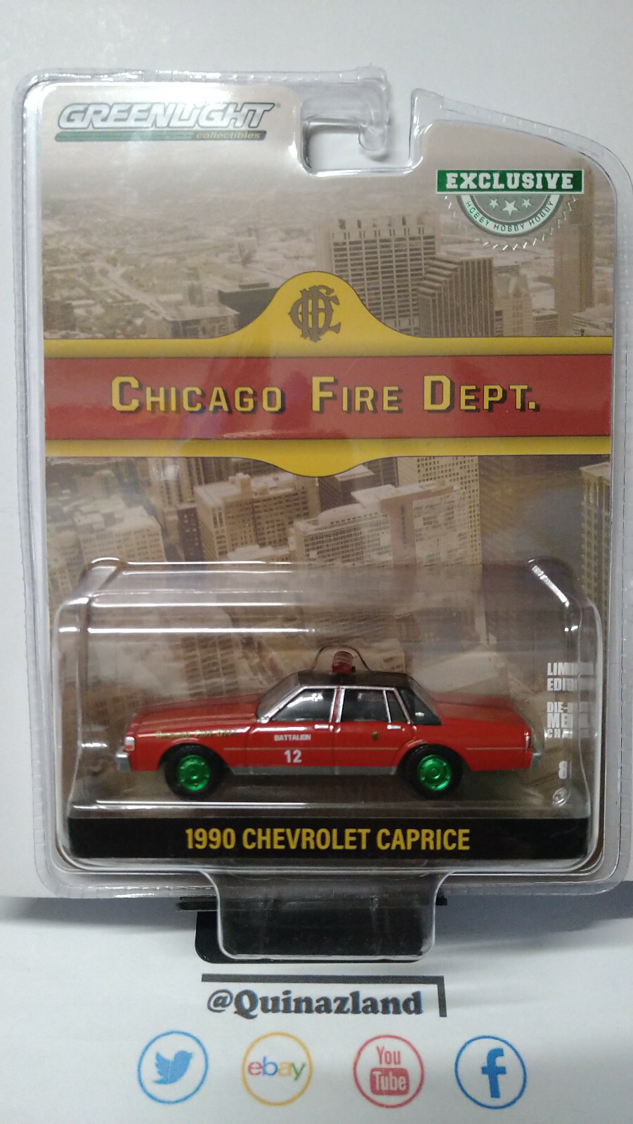 Chevrolet Caprice 1990 Greenlight Chicago Fire cadeau idéal pour passionné de pompiers