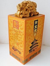 Chinese Cardboard Tea Box with GOLD CHINA DRAGONS Vintage Collectible
