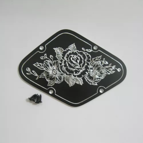 Hand engraved rose pattern aluminum back plates fits to Gibson electric guitars