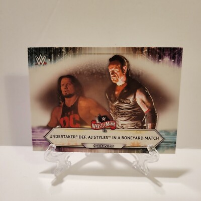 2021 Topps WWE Undertaker def. A. J. Styles In A Boneyard Match #48 WrestleMania