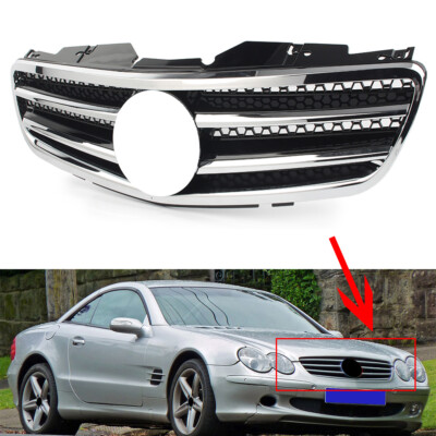Grill | Mercedes-benz Sl-klasse R230 2006-2008 | Amg - Look | Stuk Abs | | Chroomzilver