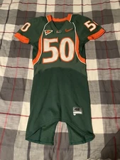 Nike Miami Hurricanes Rocky McIntosh Football Jersey Size 42 Green ACC