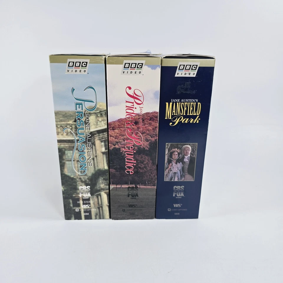 BBC Pride & Prejudice + Persuasion + Mansfield Park 6 VHS TAPE Lot Jane Austen - Image 2 of 4
