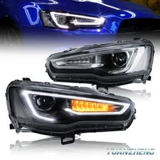 VLAND LED Projector Headlights For Mitsubishi Lancer EVO X 2008-2017 Plug & Play
