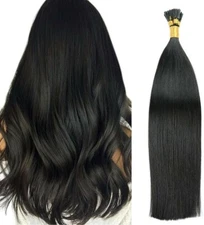 Tip Human Hair Extensions 16 Inch 0.8g/s 80g (16inch #1 )Jet Black Pre Bonded I