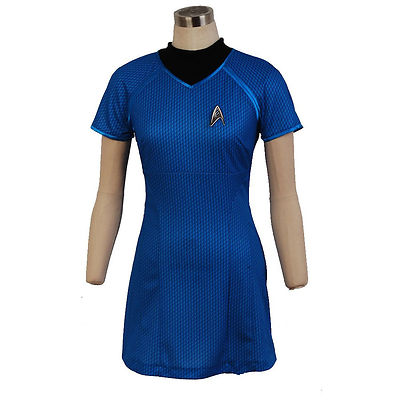 Into Darkness Star Fleet Marcus Costume Dress Cosplay Blue Uniform New