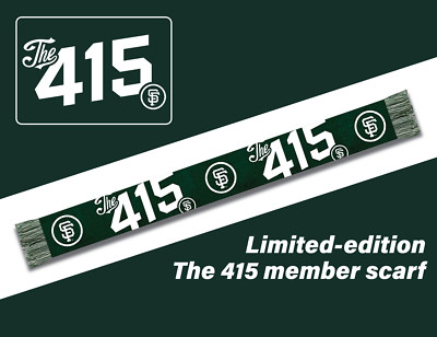 San Francisco Giants '' The 415 '' Limited Edition Member Green White Scarf SF NEW