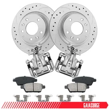 Rear Rotors Calipers Ceramic Brake Pads for 2006 - 2012 Ford Fusion Lincoln MKZ