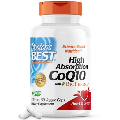 Doctor's Best High Absorption CoQ10 100mg with BioPerine 60 Vegan Capsules