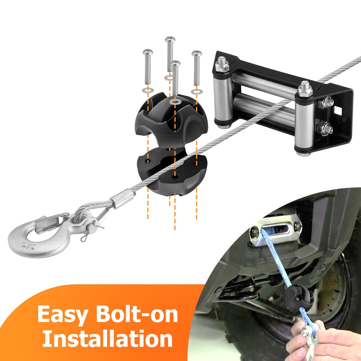 Per Polaris Winch Strap Wsays Rubber Cable Hook Line Saver And Winches Control Winch Hook Bumper Winch Stop - Foto 2