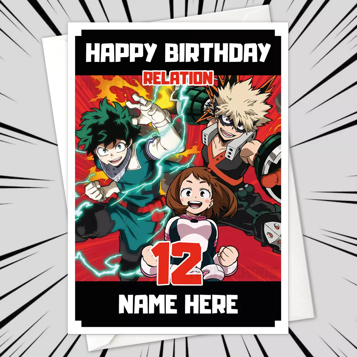 This item is unavailable -   My hero academia, Anime style, Birthday  cards for her