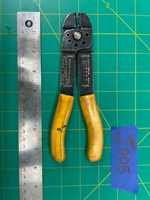 Vintage 7.5'' Sears Yellow Champ Wire Strippers Cutters Crimpers, Made In U.S.A